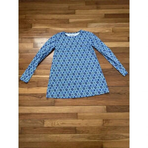 Coolibar Women’s Blue Printed Daybreak Swing Top UPF 50+ Long Sleeves Size XS
